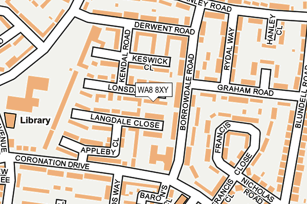 WA8 8XY map - OS OpenMap – Local (Ordnance Survey) WA8 8XY map - OS OpenMap – Local (Ordnance Survey)