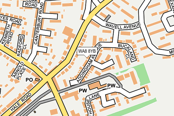 WA8 8YB map - OS OpenMap – Local (Ordnance Survey) WA8 8YB map - OS OpenMap – Local (Ordnance Survey)