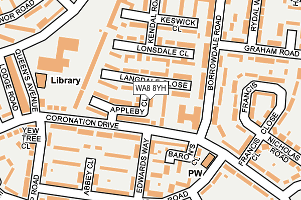 WA8 8YH map - OS OpenMap – Local (Ordnance Survey) WA8 8YH map - OS OpenMap – Local (Ordnance Survey)