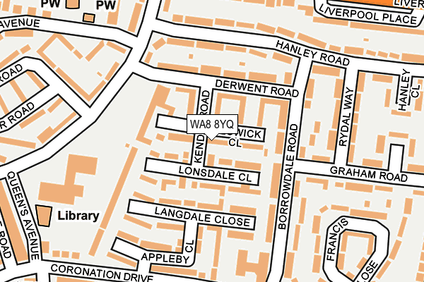 WA8 8YQ map - OS OpenMap – Local (Ordnance Survey) WA8 8YQ map - OS OpenMap – Local (Ordnance Survey)