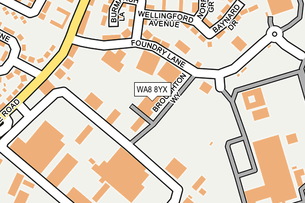 WA8 8YX map - OS OpenMap – Local (Ordnance Survey) WA8 8YX map - OS OpenMap – Local (Ordnance Survey)