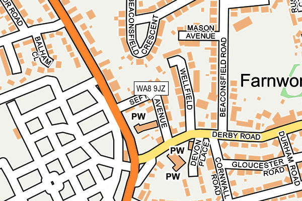 WA8 9JZ map - OS OpenMap – Local (Ordnance Survey) WA8 9JZ map - OS OpenMap – Local (Ordnance Survey)