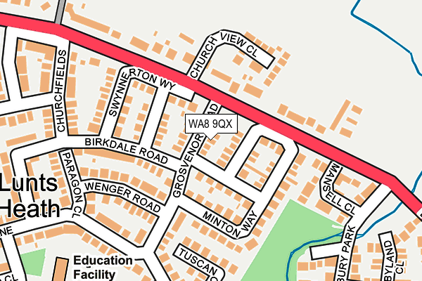 WA8 9QX map - OS OpenMap – Local (Ordnance Survey) WA8 9QX map - OS OpenMap – Local (Ordnance Survey)