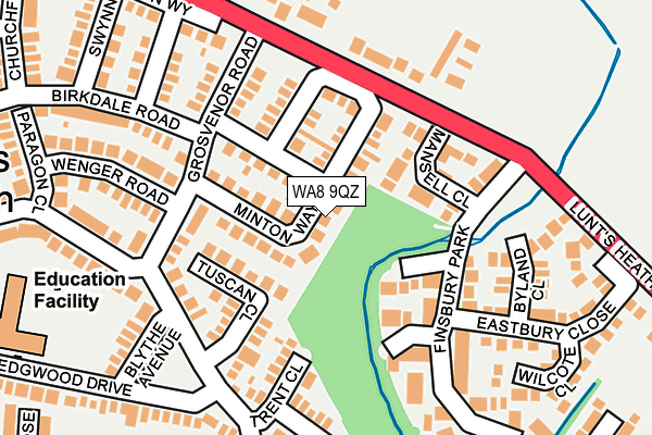 WA8 9QZ map - OS OpenMap – Local (Ordnance Survey) WA8 9QZ map - OS OpenMap – Local (Ordnance Survey)