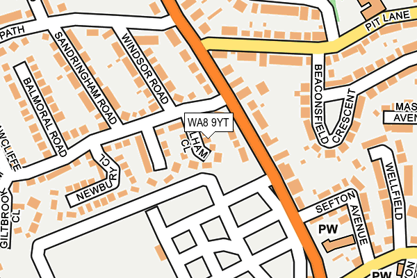 WA8 9YT map - OS OpenMap – Local (Ordnance Survey) WA8 9YT map - OS OpenMap – Local (Ordnance Survey)