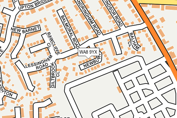WA8 9YX map - OS OpenMap – Local (Ordnance Survey) WA8 9YX map - OS OpenMap – Local (Ordnance Survey)