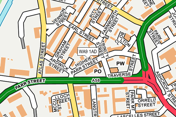 WA9 1AD map - OS OpenMap – Local (Ordnance Survey) WA9 1AD map - OS OpenMap – Local (Ordnance Survey)