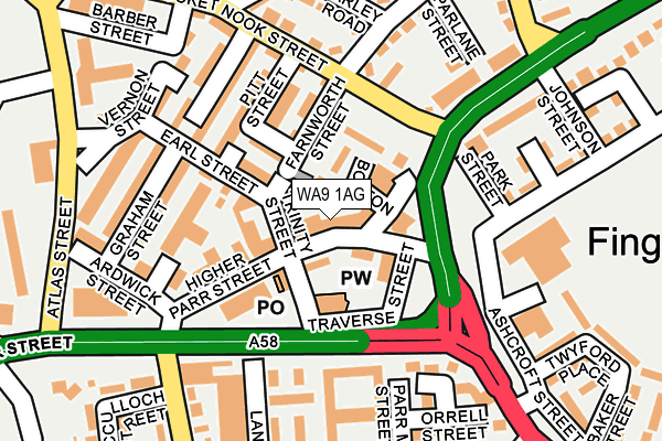 WA9 1AG map - OS OpenMap – Local (Ordnance Survey) WA9 1AG map - OS OpenMap – Local (Ordnance Survey)