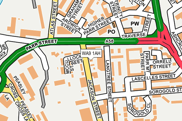 WA9 1AH map - OS OpenMap – Local (Ordnance Survey) WA9 1AH map - OS OpenMap – Local (Ordnance Survey)