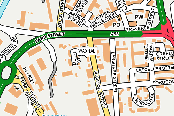 WA9 1AL map - OS OpenMap – Local (Ordnance Survey) WA9 1AL map - OS OpenMap – Local (Ordnance Survey)