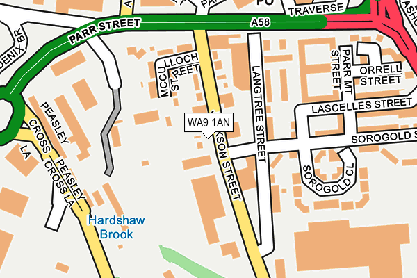 WA9 1AN map - OS OpenMap – Local (Ordnance Survey) WA9 1AN map - OS OpenMap – Local (Ordnance Survey)