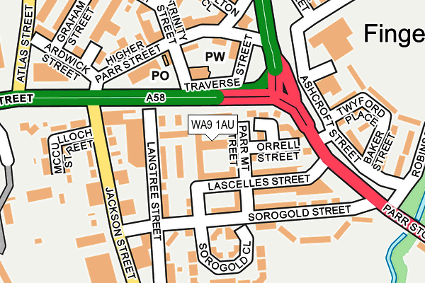 WA9 1AU map - OS OpenMap – Local (Ordnance Survey) WA9 1AU map - OS OpenMap – Local (Ordnance Survey)