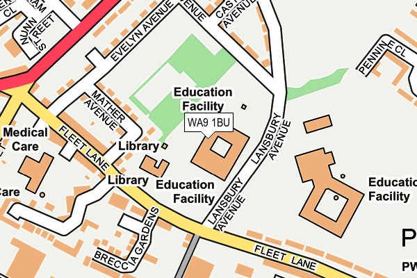 WA9 1BU map - OS OpenMap – Local (Ordnance Survey) WA9 1BU map - OS OpenMap – Local (Ordnance Survey)