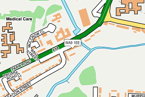 WA9 1EE map - OS OpenMap – Local (Ordnance Survey) WA9 1EE map - OS OpenMap – Local (Ordnance Survey)