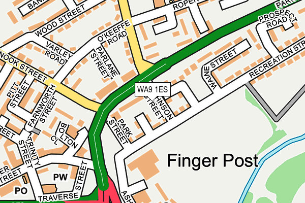 WA9 1ES map - OS OpenMap – Local (Ordnance Survey) WA9 1ES map - OS OpenMap – Local (Ordnance Survey)