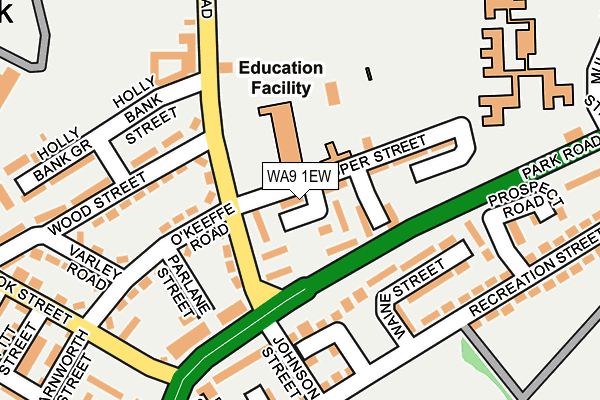 WA9 1EW map - OS OpenMap – Local (Ordnance Survey) WA9 1EW map - OS OpenMap – Local (Ordnance Survey)