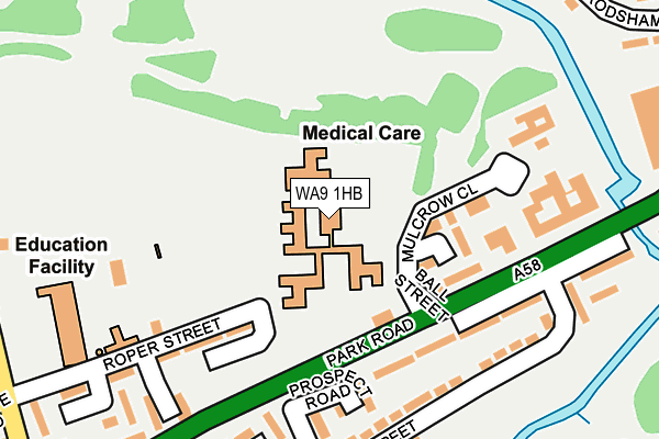 WA9 1HB map - OS OpenMap – Local (Ordnance Survey) WA9 1HB map - OS OpenMap – Local (Ordnance Survey)