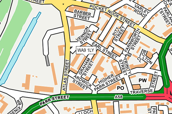 WA9 1LY map - OS OpenMap – Local (Ordnance Survey) WA9 1LY map - OS OpenMap – Local (Ordnance Survey)