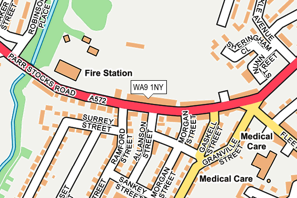 WA9 1NY map - OS OpenMap – Local (Ordnance Survey) WA9 1NY map - OS OpenMap – Local (Ordnance Survey)
