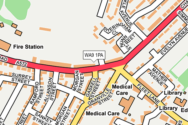 WA9 1PA map - OS OpenMap – Local (Ordnance Survey) WA9 1PA map - OS OpenMap – Local (Ordnance Survey)