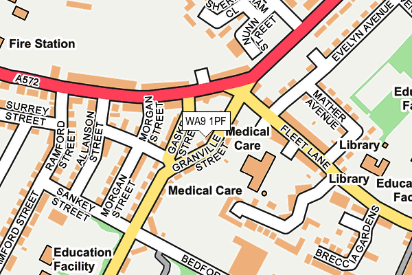 WA9 1PF map - OS OpenMap – Local (Ordnance Survey)
