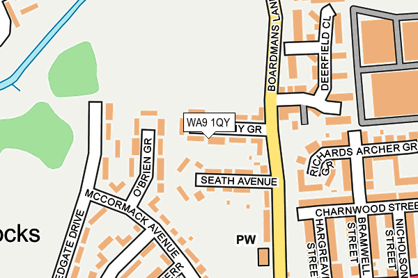 WA9 1QY map - OS OpenMap – Local (Ordnance Survey) WA9 1QY map - OS OpenMap – Local (Ordnance Survey)