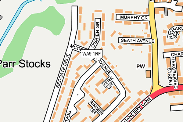 WA9 1RF map - OS OpenMap – Local (Ordnance Survey) WA9 1RF map - OS OpenMap – Local (Ordnance Survey)