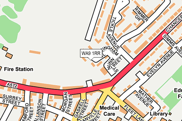 WA9 1RR map - OS OpenMap – Local (Ordnance Survey) WA9 1RR map - OS OpenMap – Local (Ordnance Survey)