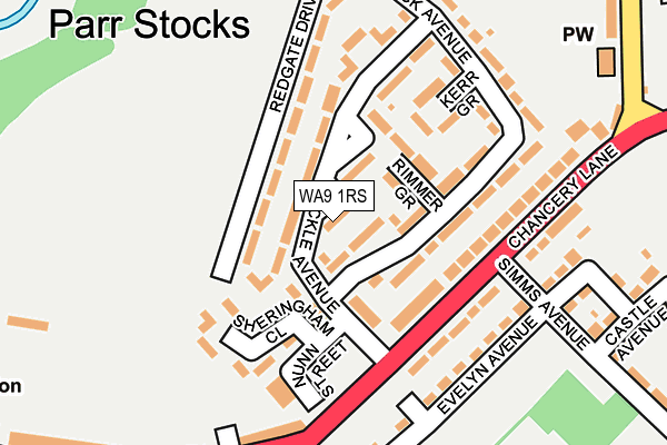 WA9 1RS map - OS OpenMap – Local (Ordnance Survey)