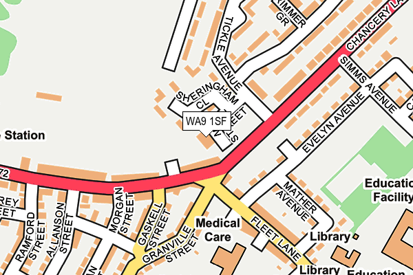 WA9 1SF map - OS OpenMap – Local (Ordnance Survey) WA9 1SF map - OS OpenMap – Local (Ordnance Survey)