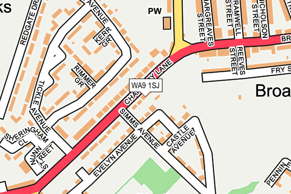 WA9 1SJ map - OS OpenMap – Local (Ordnance Survey) WA9 1SJ map - OS OpenMap – Local (Ordnance Survey)