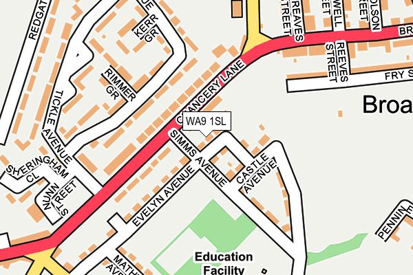 WA9 1SL map - OS OpenMap – Local (Ordnance Survey) WA9 1SL map - OS OpenMap – Local (Ordnance Survey)