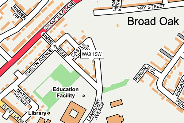 WA9 1SW map - OS OpenMap – Local (Ordnance Survey) WA9 1SW map - OS OpenMap – Local (Ordnance Survey)