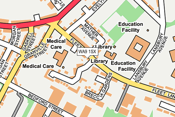 WA9 1SX map - OS OpenMap – Local (Ordnance Survey) WA9 1SX map - OS OpenMap – Local (Ordnance Survey)