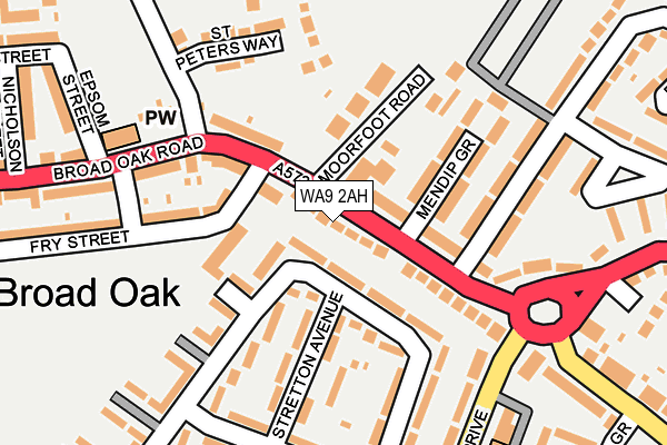 WA9 2AH map - OS OpenMap – Local (Ordnance Survey) WA9 2AH map - OS OpenMap – Local (Ordnance Survey)