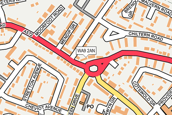 WA9 2AN map - OS OpenMap – Local (Ordnance Survey) WA9 2AN map - OS OpenMap – Local (Ordnance Survey)