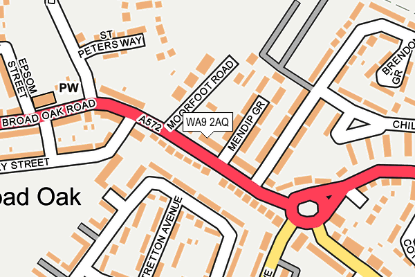 WA9 2AQ map - OS OpenMap – Local (Ordnance Survey) WA9 2AQ map - OS OpenMap – Local (Ordnance Survey)