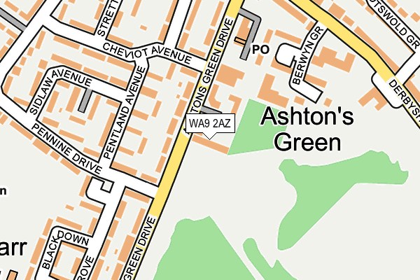 WA9 2AZ map - OS OpenMap – Local (Ordnance Survey) WA9 2AZ map - OS OpenMap – Local (Ordnance Survey)
