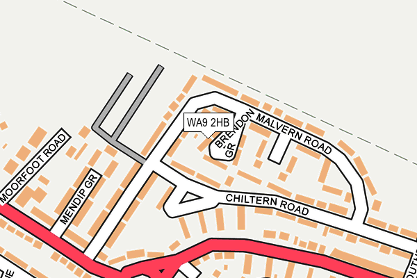 WA9 2HB map - OS OpenMap – Local (Ordnance Survey) WA9 2HB map - OS OpenMap – Local (Ordnance Survey)
