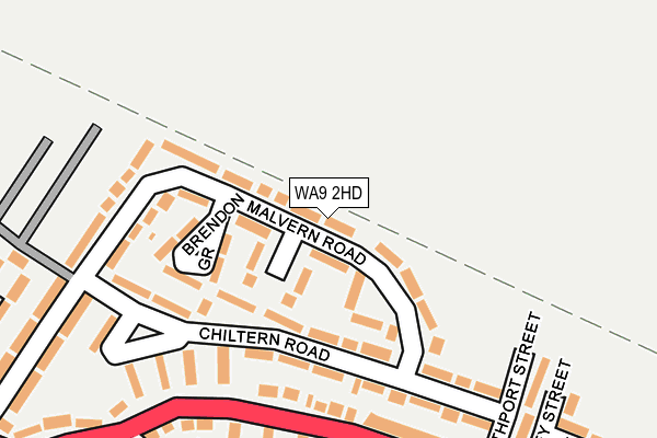 WA9 2HD map - OS OpenMap – Local (Ordnance Survey) WA9 2HD map - OS OpenMap – Local (Ordnance Survey)