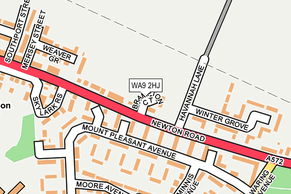 WA9 2HJ map - OS OpenMap – Local (Ordnance Survey)