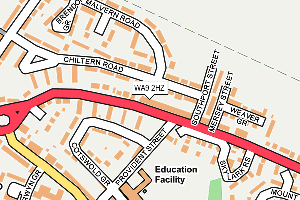 WA9 2HZ map - OS OpenMap – Local (Ordnance Survey) WA9 2HZ map - OS OpenMap – Local (Ordnance Survey)