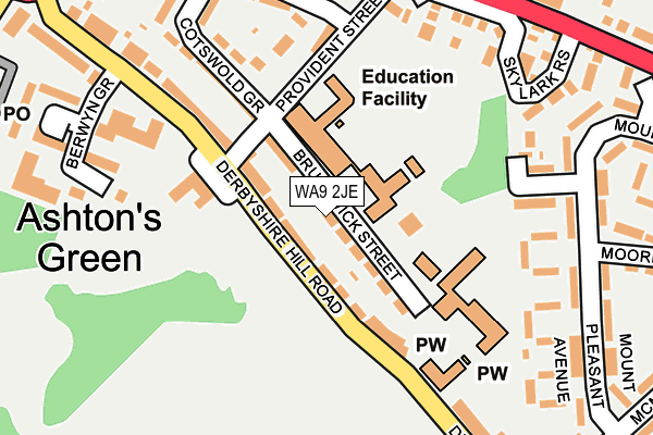 WA9 2JE map - OS OpenMap – Local (Ordnance Survey) WA9 2JE map - OS OpenMap – Local (Ordnance Survey)