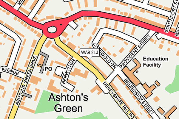 WA9 2LJ map - OS OpenMap – Local (Ordnance Survey) WA9 2LJ map - OS OpenMap – Local (Ordnance Survey)