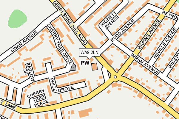 WA9 2LN map - OS OpenMap – Local (Ordnance Survey) WA9 2LN map - OS OpenMap – Local (Ordnance Survey)