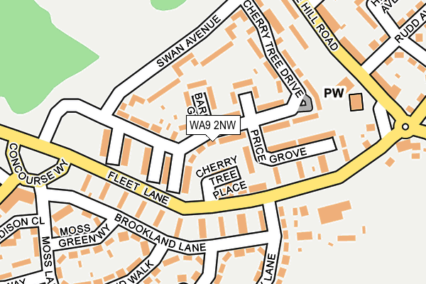 WA9 2NW map - OS OpenMap – Local (Ordnance Survey) WA9 2NW map - OS OpenMap – Local (Ordnance Survey)
