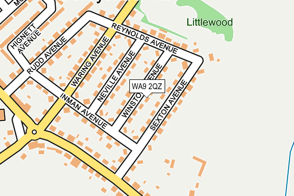 WA9 2QZ map - OS OpenMap – Local (Ordnance Survey) WA9 2QZ map - OS OpenMap – Local (Ordnance Survey)