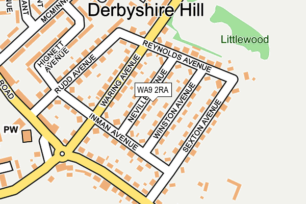 WA9 2RA map - OS OpenMap – Local (Ordnance Survey) WA9 2RA map - OS OpenMap – Local (Ordnance Survey)