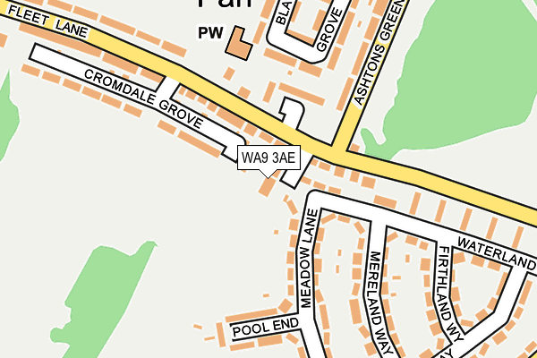 WA9 3AE map - OS OpenMap – Local (Ordnance Survey) WA9 3AE map - OS OpenMap – Local (Ordnance Survey)