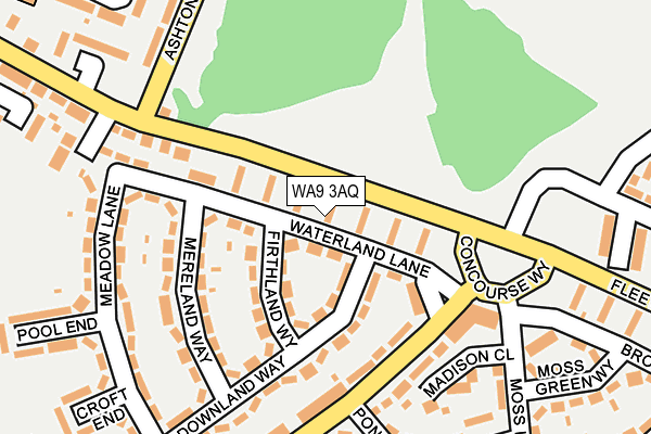 WA9 3AQ map - OS OpenMap – Local (Ordnance Survey) WA9 3AQ map - OS OpenMap – Local (Ordnance Survey)